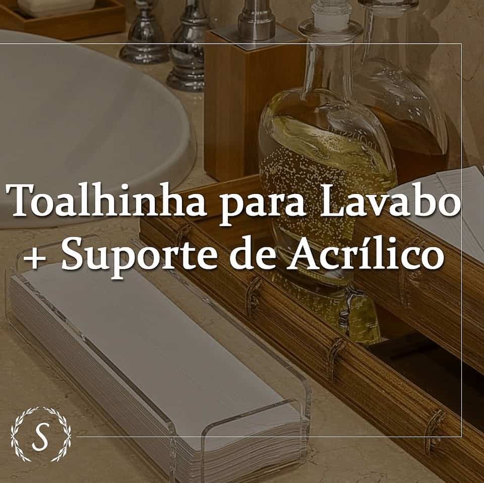 100 Toalhinhas Lavabo Trevo SEM PERSONALIZAÇÃO + 1 Suporte em acrílico